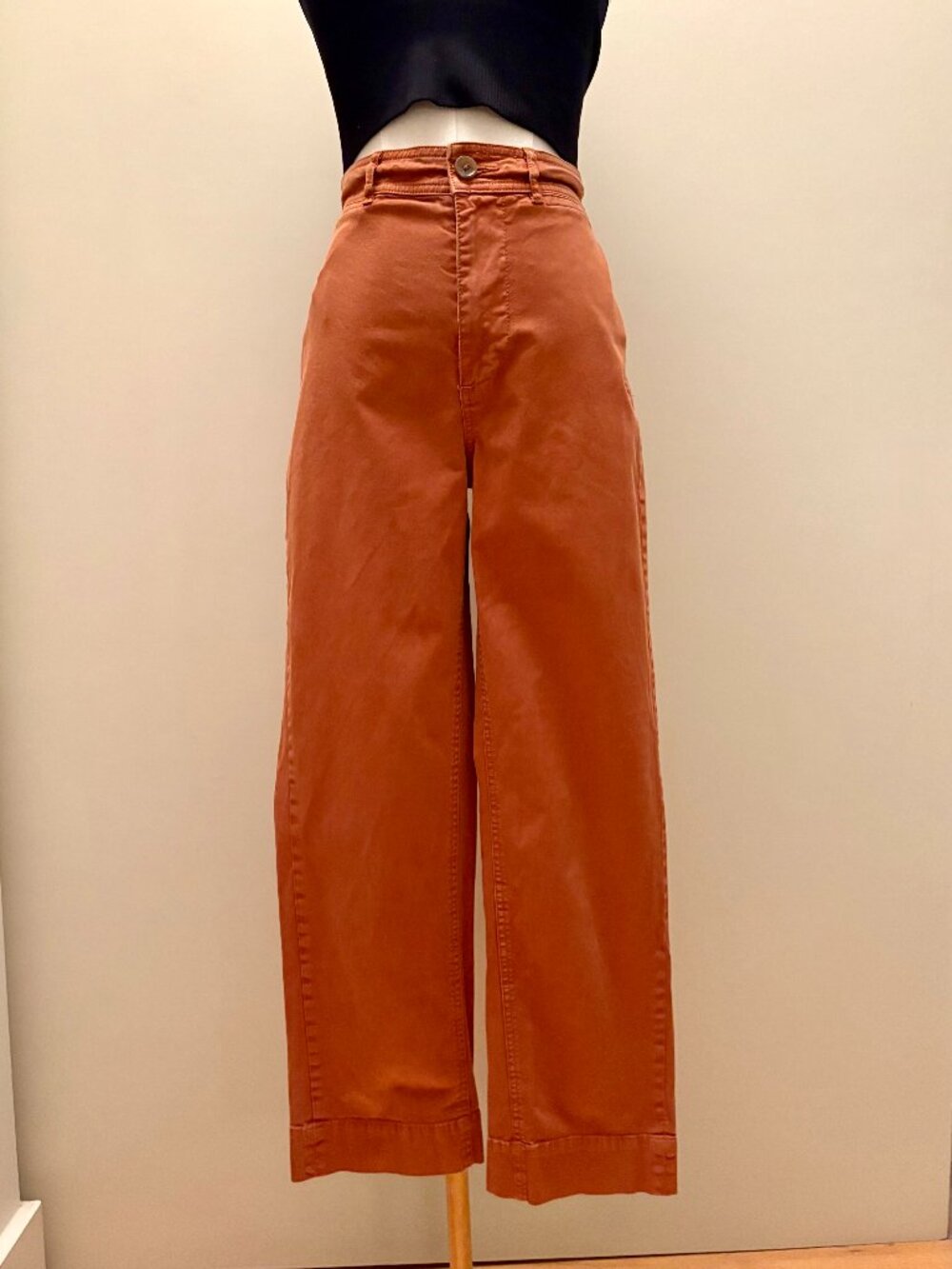 Everlane Rust Orange Straight/Wide Leg Pants
